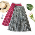 Ladies Bubble Sequined Love Pattern Pleated Skirt